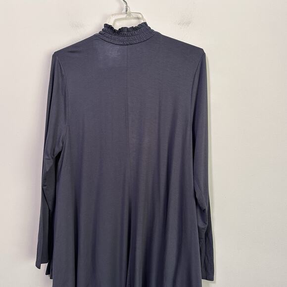 Lane Bryant Swing Tunic 14/16 Plus Blue Smock Neck Long Sleeve Soft Relaxed NEW - Picture 7 of 11